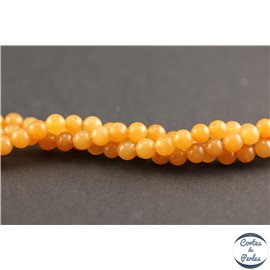 Perles semi précieuses en aventurine - Rondes/4 mm - Orange light