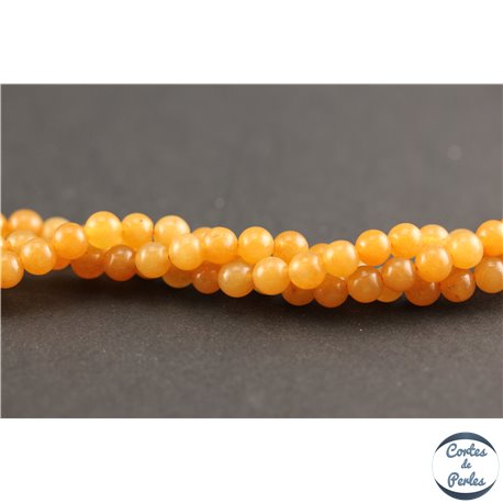 Perles semi précieuses en aventurine - Rondes/4 mm - Orange light