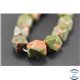 Perles semi précieuses en unakite - Pépites/9 mm - Vert rose