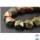 Perles semi précieuses en unakite - Pépites/9 mm - Vert rose