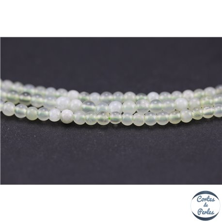 Perles semi précieuses en serpentine - Rondes/4 mm - Vert pâle