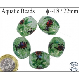 Perles Aquarius de Murano - Ovale/18 mm - Vert