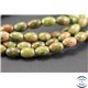 Perles semi précieuses en unakite - Olives/6 mm - Vert rose