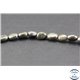 Perles semi précieuses en pyrite - Ovales/8 mm - Gris métal