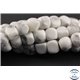 Perles semi précieuses en howlite - Cubes/8 mm - Blanc marbré