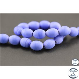 Perles indiennes en verre - Ovales/13 mm - Lavande opaque
