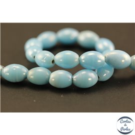 Perles indiennes en verre - Ovales/12 mm - Turquoise light