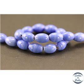 Perles indiennes en verre - Ovales/12 mm - Lavande brillant