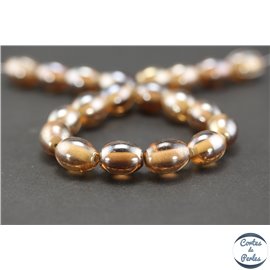 Perles indiennes en verre - Ovales/13 mm - Parme