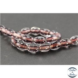 Perles indiennes en verre - Ovales/12 mm - Prune