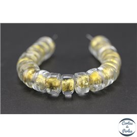 Perles indiennes en verre - Roues/10 mm - Transparent et doré