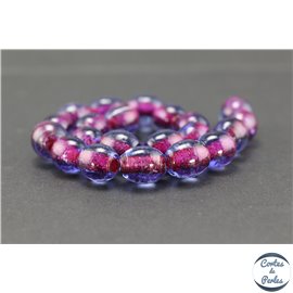 Perles indiennes en verre - Ovales/14 mm - Acid violet