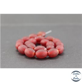 Perles indiennes en verre - Ovales/12 mm - Crimson