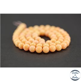 Perles en corail saumon - Rondes/6mm