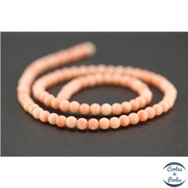 Perles semi précieuses en corail - Rondes/4 mm - Pêche