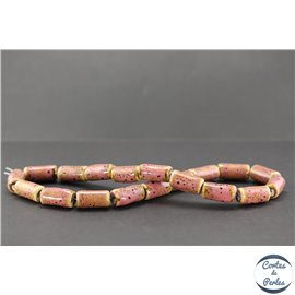 Perles en céramique - Tubes/10 mm - Vieux rose