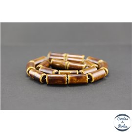 Perles en céramique - Tubes/10 mm - Marron teck