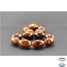 Perles en céramique - Olives/30 mm - Marron teck