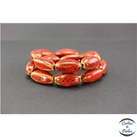 Perles en céramique - Ogives/25 mm - Corail