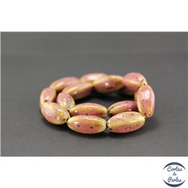 Perles en céramique - Ogives/25 mm - Vieux rose