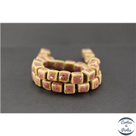 Perles en céramique - Cubes/10 mm - Vieux rose