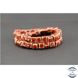 Perles en céramique - Cubes/8 mm - Corail