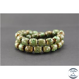 Perles en céramique - Tonneaux/12 mm - Vert cyprès