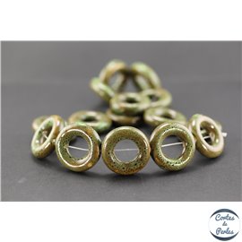 Perles en céramique - Donuts/26 mm - Vert cyprès