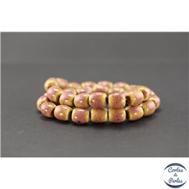 Perles en céramique - Tonneaux/12 mm - Vieux rose