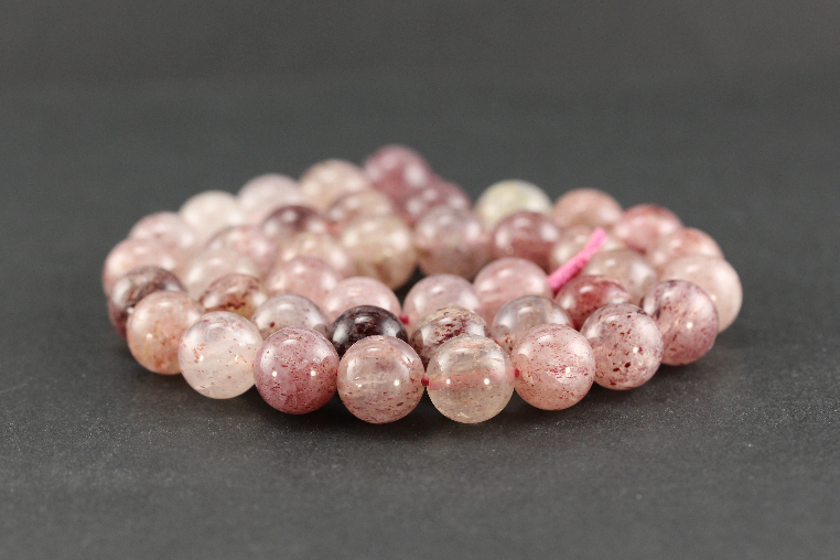 Perles en quartz fraise